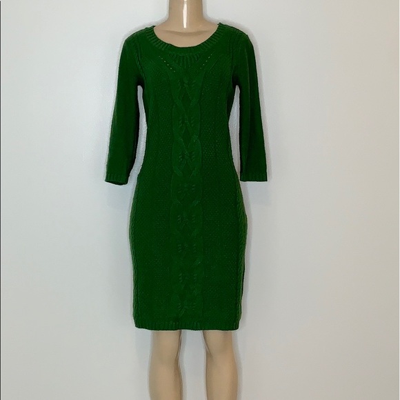 pink and green sweater dress